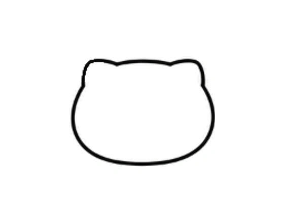 Simple rounded head outline for a Hello Kitty drawing tutorial