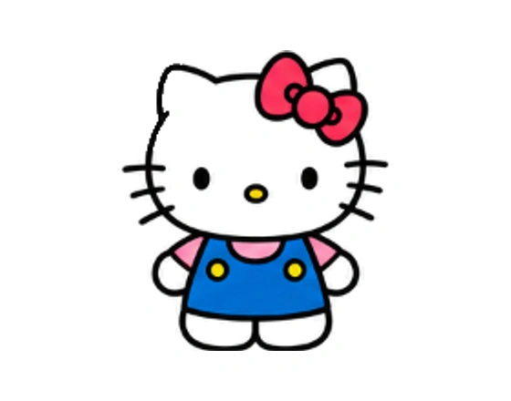 Finished colored Hello Kitty drawing from the step-by-step tutorial