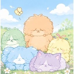 Bosanimals resting in meadow