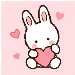Cham holding a large pastel pink heart symbol of love, warmth, and enduring friendship