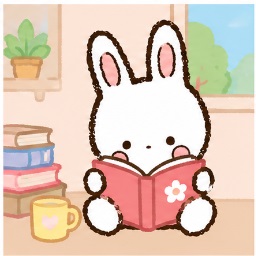 Cham peacefully reading an illustrated storybook beside a warm cup of tea