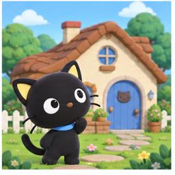 Chococat outside the warm and cozy Choco-choco house
