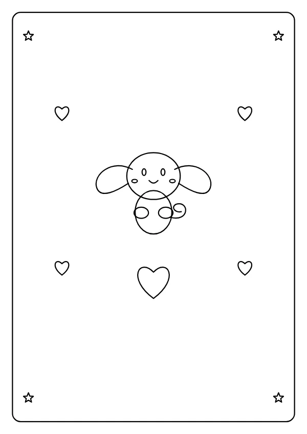 Cinnamoroll Coloring Pages Hearts and Celebrations Pack Preview