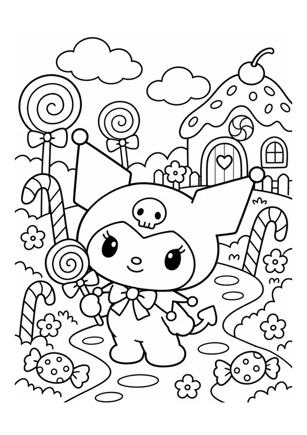 Kuromi Coloring Pages
