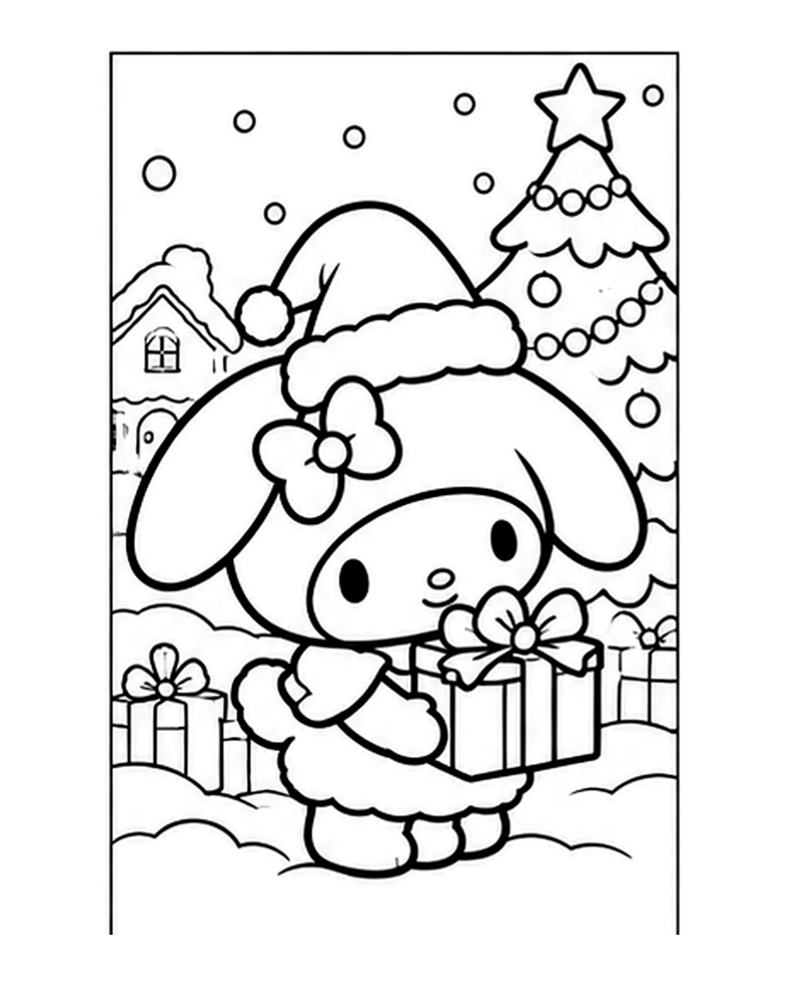 My Melody Coloring Pages Cozy Winter Moments and Holiday Treats Pack Preview