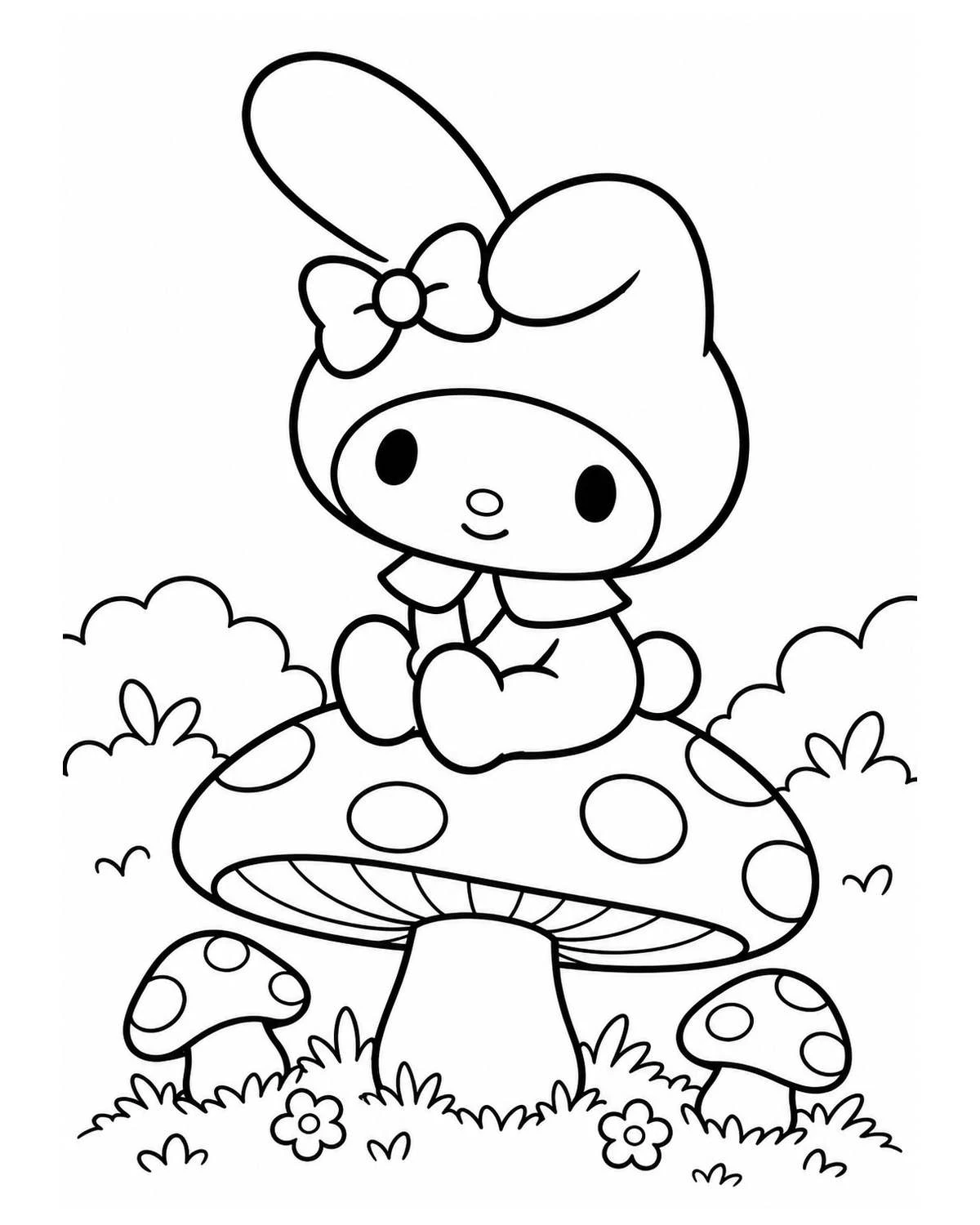 My Melody Coloring Pages Sweet Dreams Flowers and Meadow Friends Pack Preview