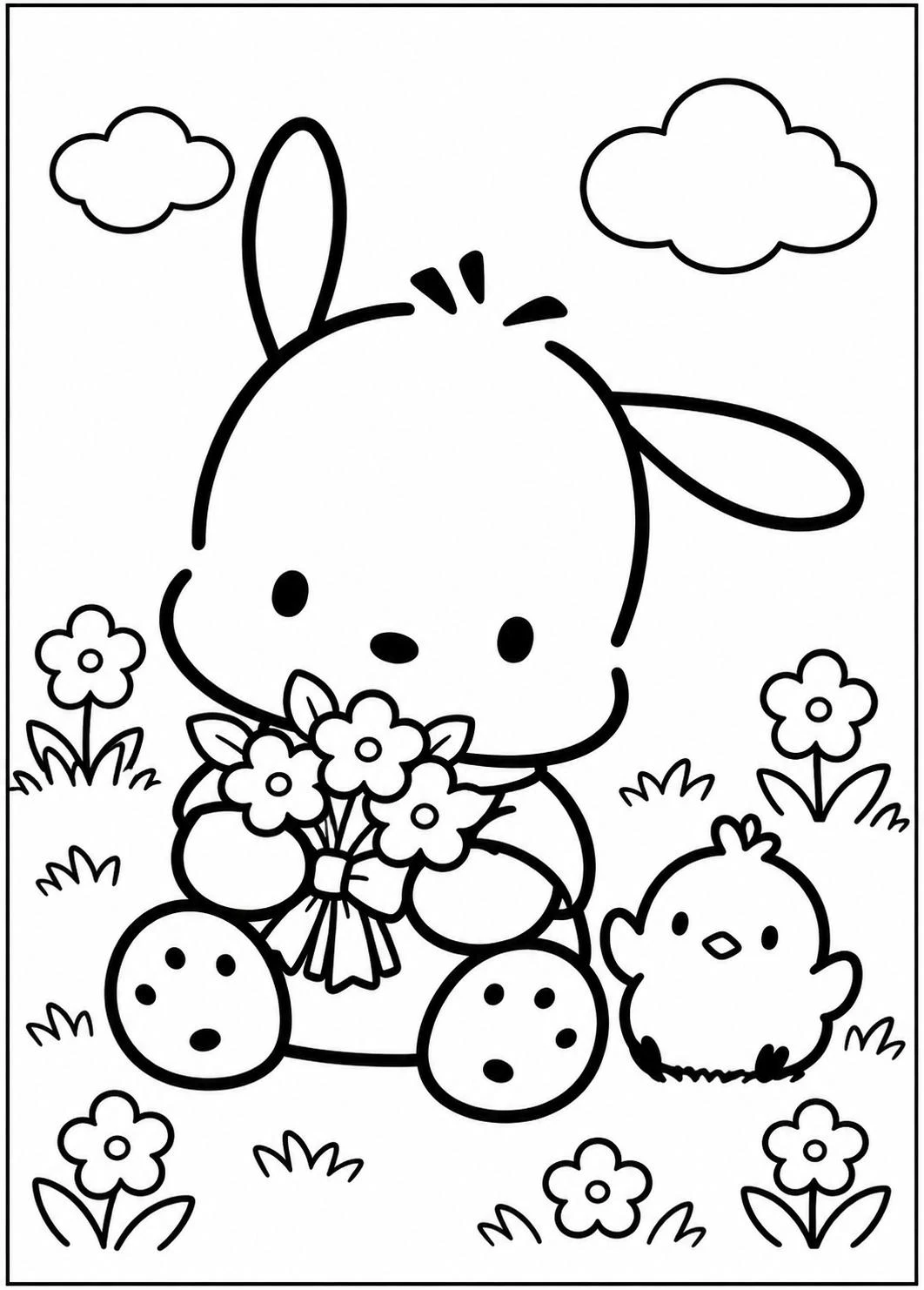 Pochacco Coloring Pages Everyday Fun and Outdoor Friends Pack Preview