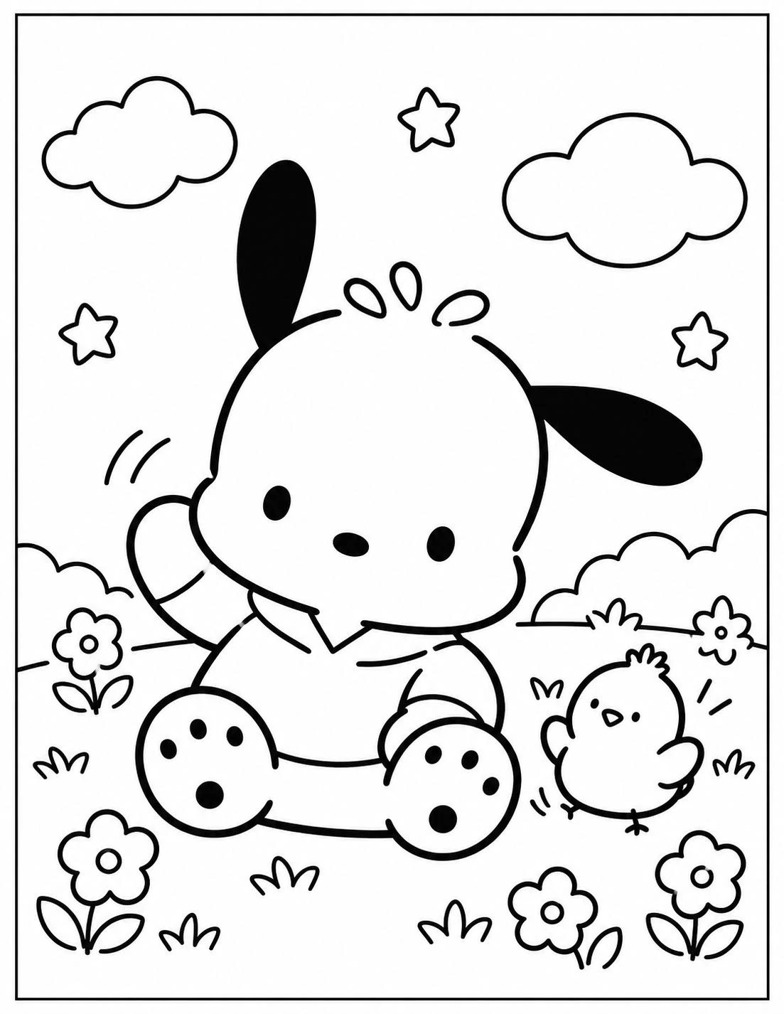 Pochacco Coloring Pages Playful Adventures and Activities Pack Preview