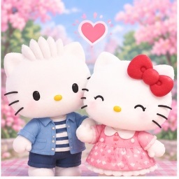 Dear Daniel and Hello Kitty sharing a sweet romantic moment together