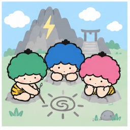 Recess in the Land of Thunder - GOROPIKADON Sanrio character illustration