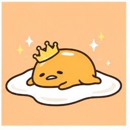 Gudetama wearing a golden crown representing Character Ranking popularity