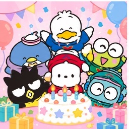 Group celebrating around birthday cake