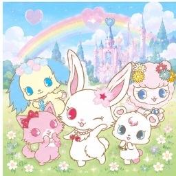 Jewelpet cast gathering in the gardens of Jewel Land