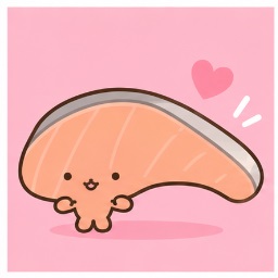 KIRIMIchan. salmon fillet character official portrait