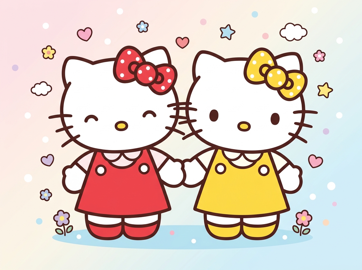 Hello Kitty and Mimmy White twin sisters