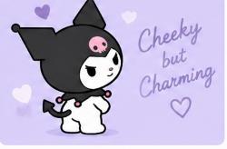 Kuromi posing playfully and showcasing her cheeky personality