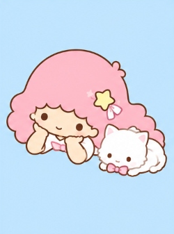 Lala resting beside a small white companion