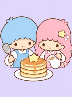 Kiki and Lala making pancakes together