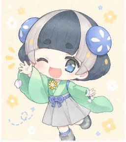 Maimaimaigoen character giving a cheerful wave
