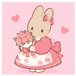 Marroncream holding pink roses official artwork