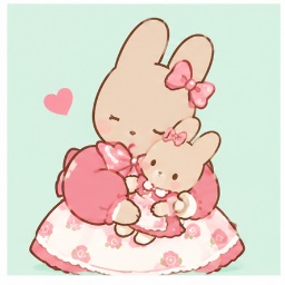 Marroncream hugging her handmade Petit Marron doll