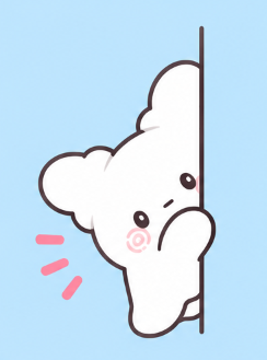 Marumaru peeking shyly from behind a wall playing hide and seek