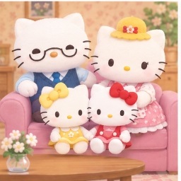 The White family gathered together on sofa with Papa George, Mama Mary, Kitty, and Mimmy