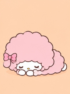 My Sweet Piano curled up peacefully resting in her fluffy pink wool fleece
