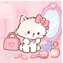 Nye's Fashion Vanity Mirror - NYA・NI・NYU・NYE・NYON Sanrio character illustration