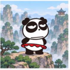 Pandaba in her birthplace in the rocky mountains of China