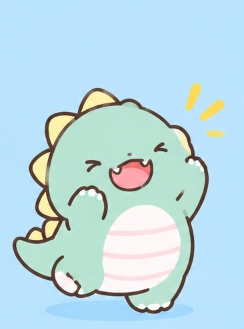 Pawaruu leaping with joy and cheering energetically in a gao-gao pose