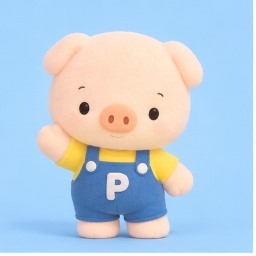 Pippo official Sanrio character portrait featuring his classic blue overalls with letter P