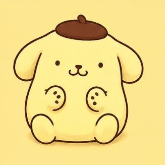 Pompompurin sitting cute and showing his little paw pads