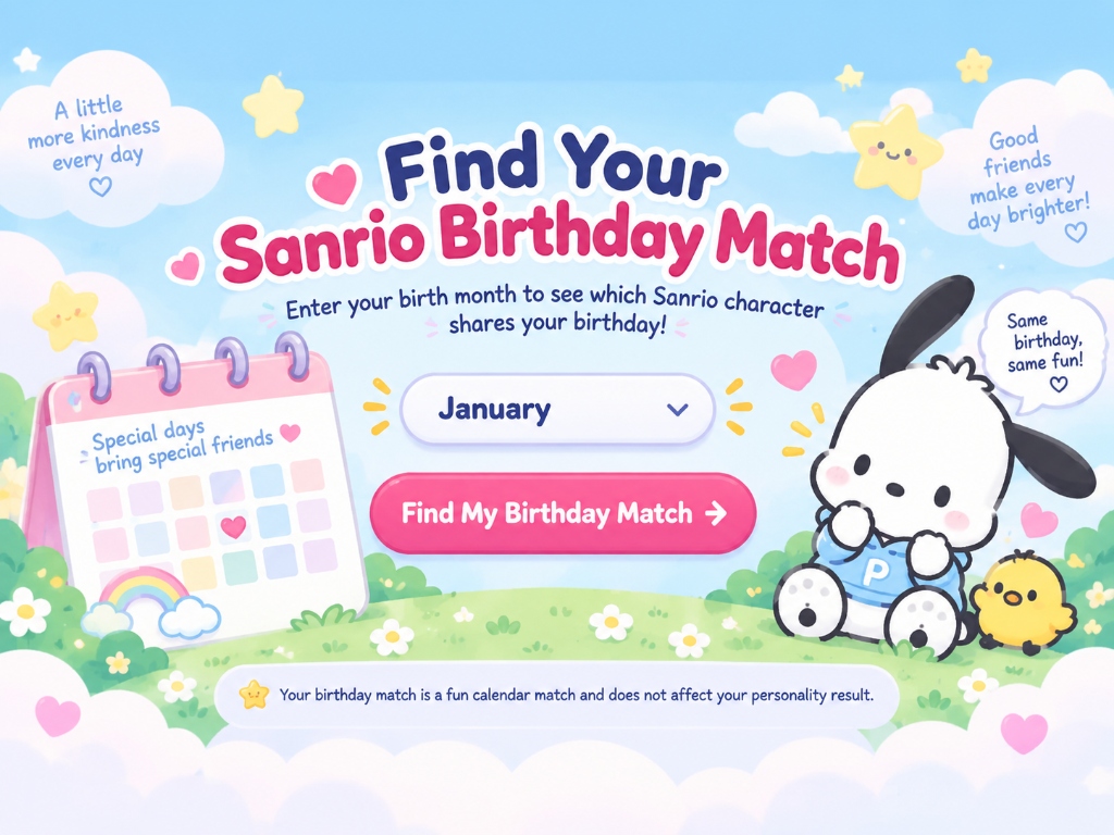 Find Your Sanrio Birthday Match with Pochacco