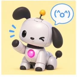 Robow@n communicating with kaomoji speech bubble
