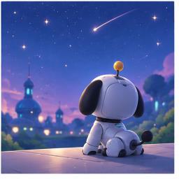 Robow@n stargazing under the night sky