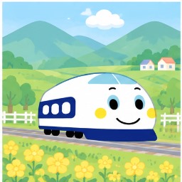Shinkansen through countryside