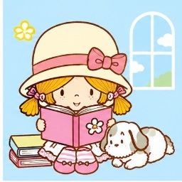 Sweet Candy reading with Paro the dog