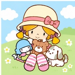Meadow Picnic with Dolls & Paro - Sanrio Small People