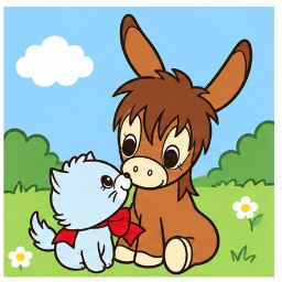 Spunky Burro with Cathy the kitten