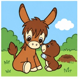 Spunky Burro with Mogu the mole