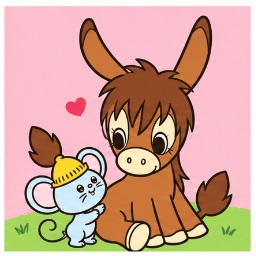 Spunky Burro with Speedy the mouse