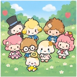 The Seven Angels gathered together in the strawberry garden