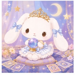 Younger twin Primausa with fortune-telling crystal