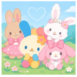 Cheeristails 2026 Sanrio unit featuring Marroncream, Usahana, Wish Me Mell and Bonbonribbon