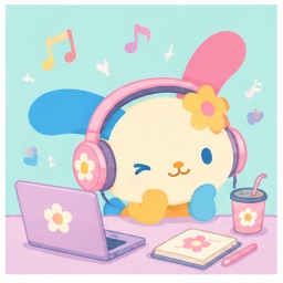 U*SA*HA*NA digital media, music headphones, laptop, and creative art