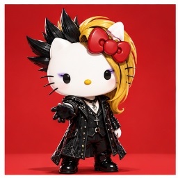 yoshikitty in studded black rock trench coat official portrait