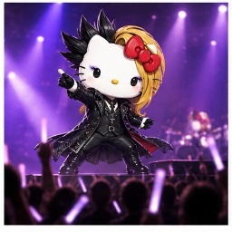 yoshikitty performing live on stage with purple arena lights